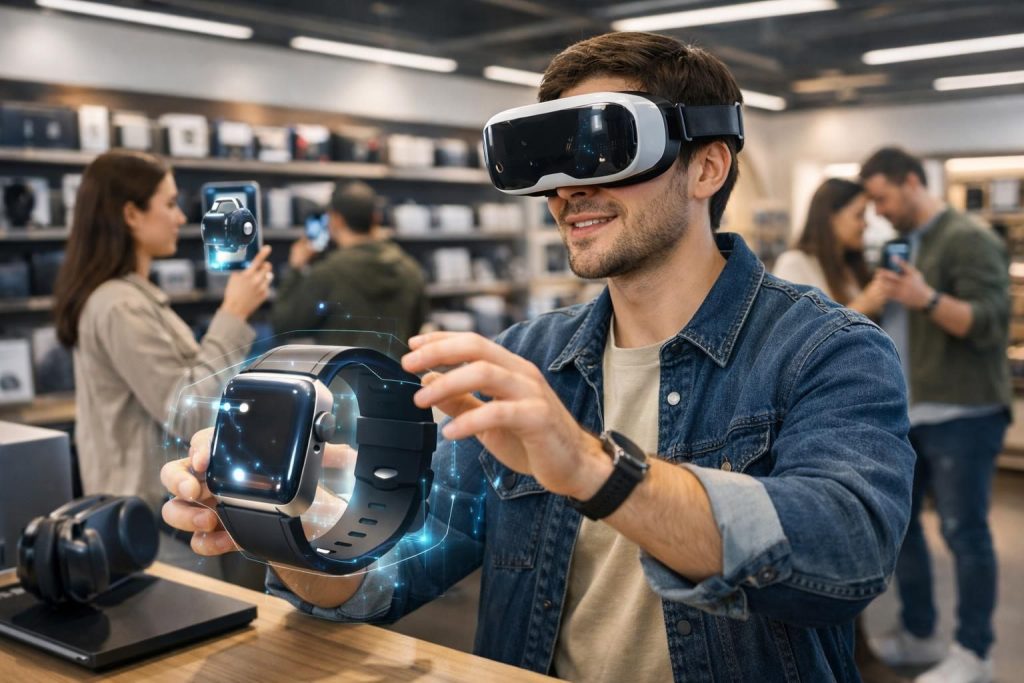 entdecken sie, wie immersive technologien wie augmented reality (ar) und virtual reality (vr) den kaufprozess revolutionieren, das kundenerlebnis verbessern und die kaufentscheidung beeinflussen.